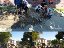 Para Tokoh Masyarakat Desa Malingping Utara Bergotong-royong Memperbaiki Jalan Poros Desa, Kemana Jinji Para Politikus?