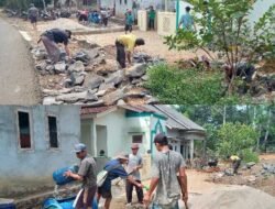 Warga Pamatang Salam Gotong Royong Perbaiki Mushola Secara Swadaya
